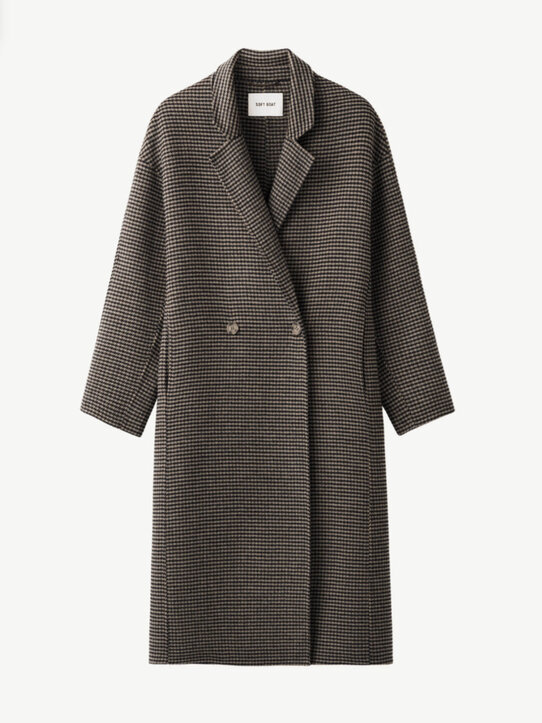 Soft Goat Oversized Houndstooth Coat