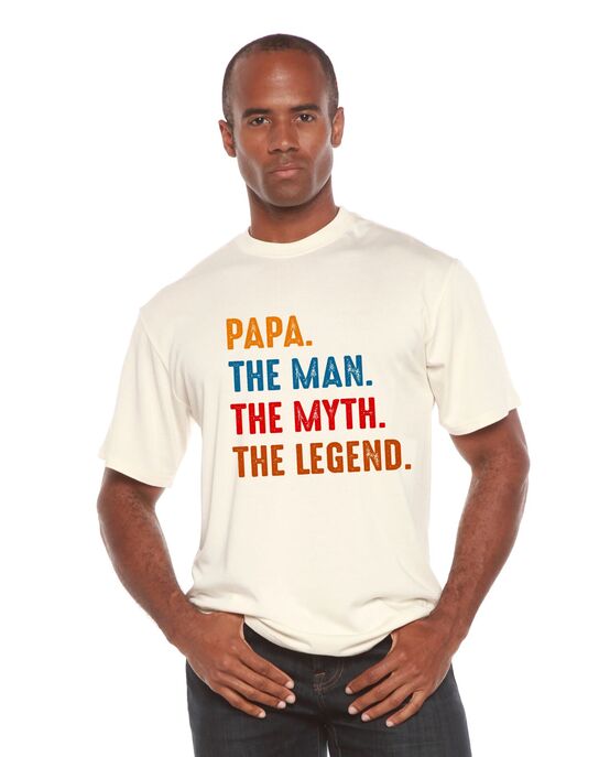 Papa, the Man, the Myth, the Legend Men's Bamboo Viscose/Organic Cotton Short Sleeve Graphic T-Shirt