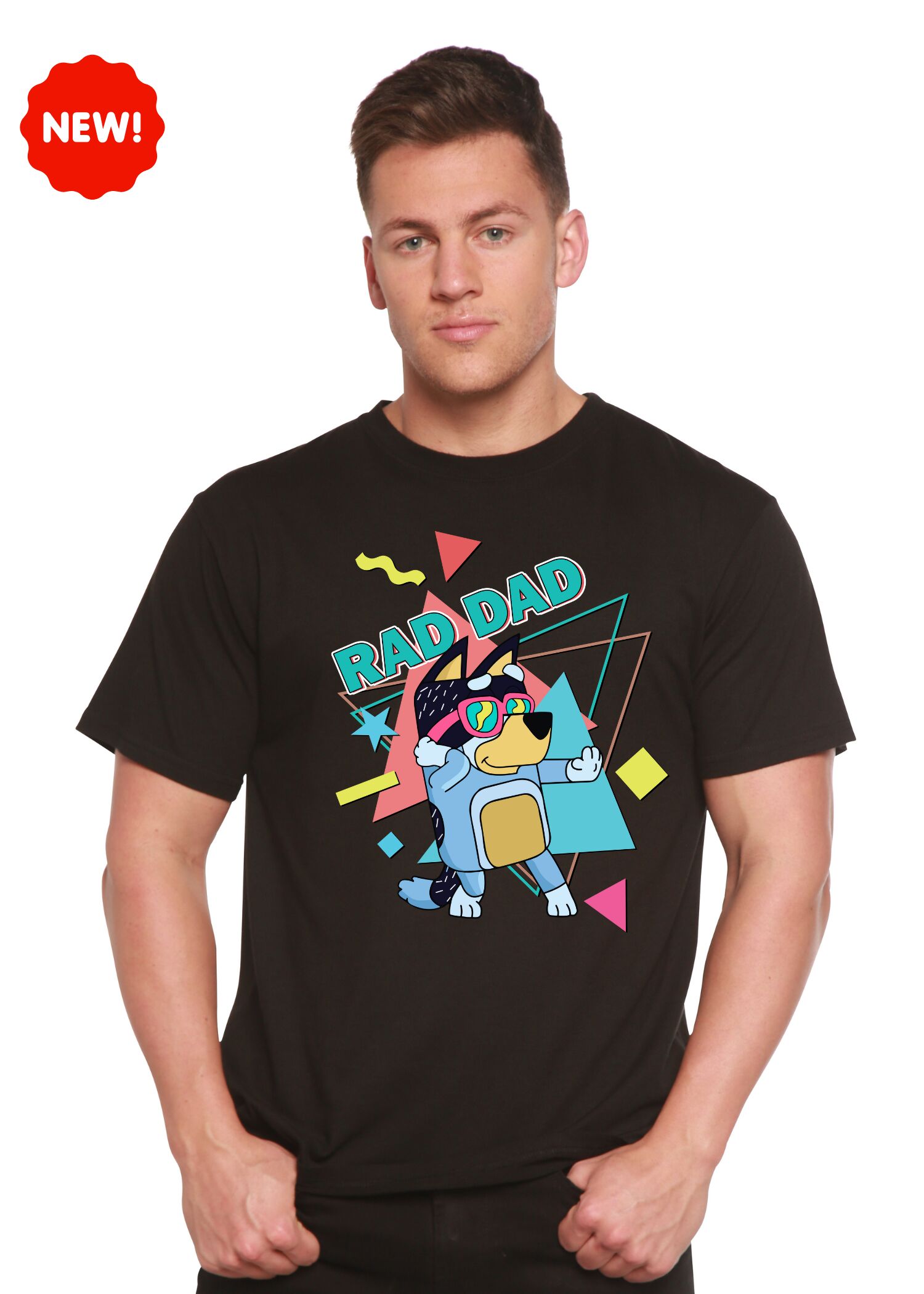 Rad Dad Bluey Men's Bamboo Short Sleeve Graphic T-Shirt